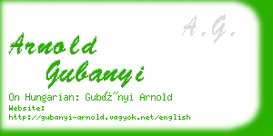 arnold gubanyi business card